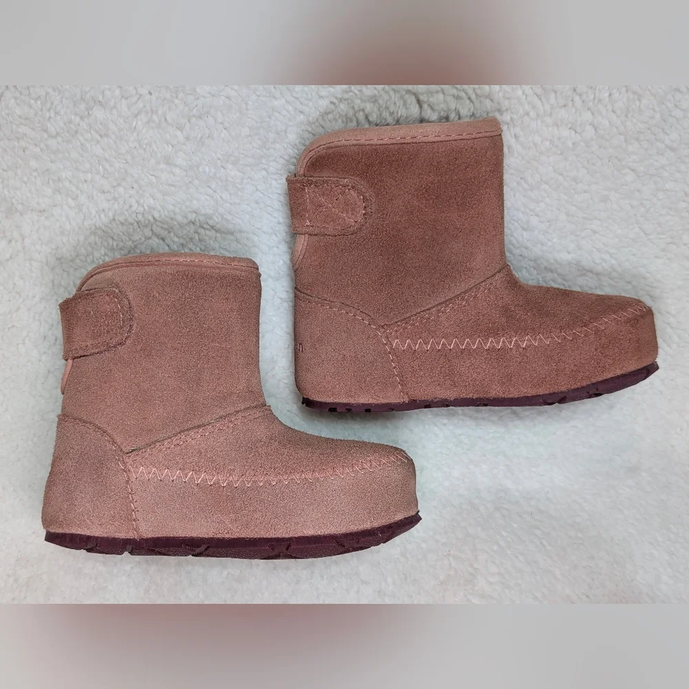 L.L. Bean Toddler SZ 5 Kids' Wicked Cozy Boots Pink Suede Leather Lamb Shearling